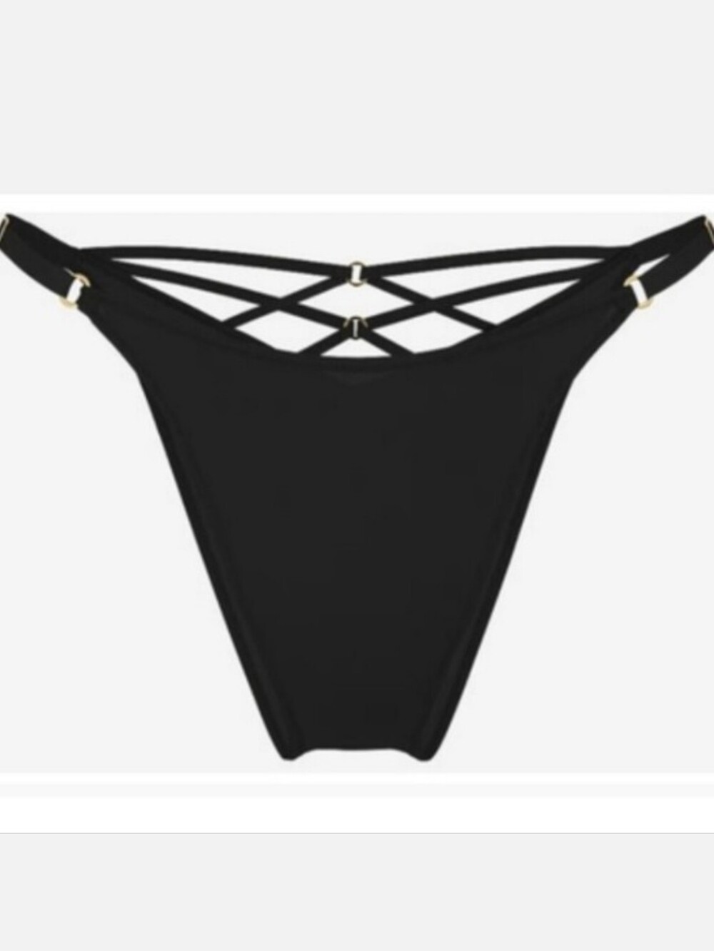 Victoria's Secret Very Sexy Smooth Strappy Back Adjustable Brazilian Panty BLACK